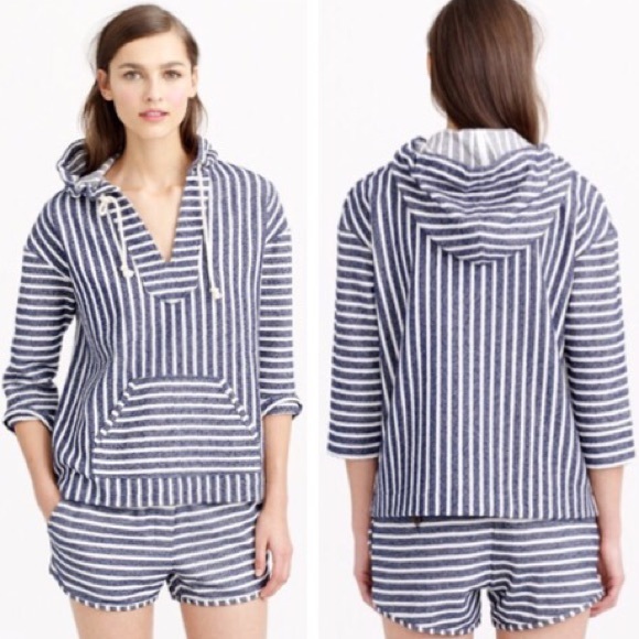 J. Crew Tops - J. Crew Baja Striped Nautical Hoodie